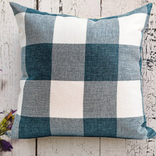 Blue and white buffalo check 2024 pillows