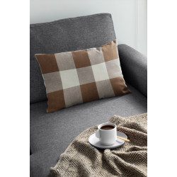 Buffalo Check  Plaid - Chocolate Brown and Ivory - Lumbar - Double-Sided - Decorative Throw Pillow Cover