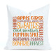 Autumn -Themed Typographic Pillow - White Polyester Linen - Farmhouse Decorative Throw Pillow Cover