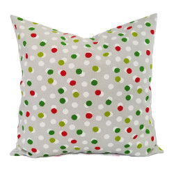 Handmade Christmas Pillow Cover - Cotton Twill - Christmas Palette - Double-Sided - Scattered Dots - Decorative Throw Pillow Cover