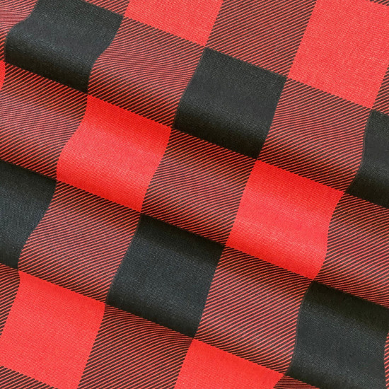 Lumberjack Plaid - Black and Red Buffalo Check PlaId - Handmade To Order - Cotton Twill - Decorative Throw Pillow Cover - Many Sizes