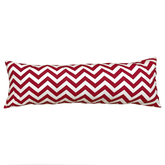 Handmade Christmas Pillow Cover - Cotton Twill - Red and White Chevron Striped - Double-Sided - Many Sizes - Decorative Throw Pillow Cover