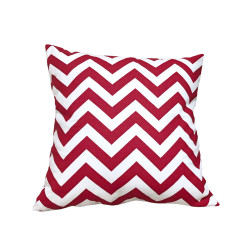 Handmade Christmas Pillow Cover - Cotton Twill - Red and White Chevron Striped - Double-Sided - Many Sizes - Decorative Throw Pillow Cover