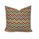 Handmade Christmas Pillow Cover - Cotton Twill - Red and Green Chevron Striped - Double-Sided - Many Sizes - Decorative Throw Pillow Cover