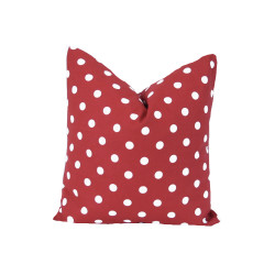 Handmade Polka-Dotted Pillow Cover - Cotton - Red and White Polka-Dots - Double-Sided - Many Sizes - Decorative Throw Pillow Cover