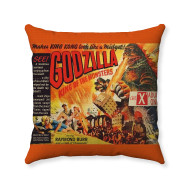 Godzilla Handmade 18 Inch Pillow Cover - 1956 UK Godzilla King of the Monsters - Decorative Throw Pillow