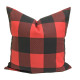 Lumberjack Plaid - Black and Red Buffalo Check PlaId - Handmade To Order - Cotton Twill - Decorative Throw Pillow Cover - Many Sizes