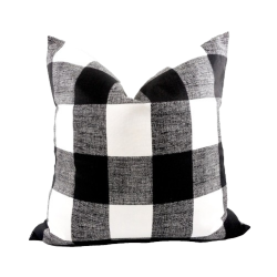 Buffalo Check Plaid - Black and White - Handmade To Order - Cotton Twill - Decorative Throw Pillow Cover - Many Sizes