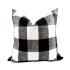 Buffalo Check Plaid - Black and White - Handmade To Order - Cotton Twill - Decorative Throw Pillow Cover - Many Sizes