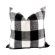 Buffalo Check Plaid - Black and White - Handmade To Order - Cotton Twill - Decorative Throw Pillow Cover - Many Sizes