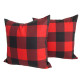 Lumberjack Plaid - Black and Red Buffalo Check PlaId - Handmade To Order - Cotton Twill - Decorative Throw Pillow Cover - Many Sizes