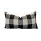 Buffalo Check Plaid - Black and Natural - Handmade To Order - Cotton Twill - Decorative Throw Pillow Cover - Many Sizes