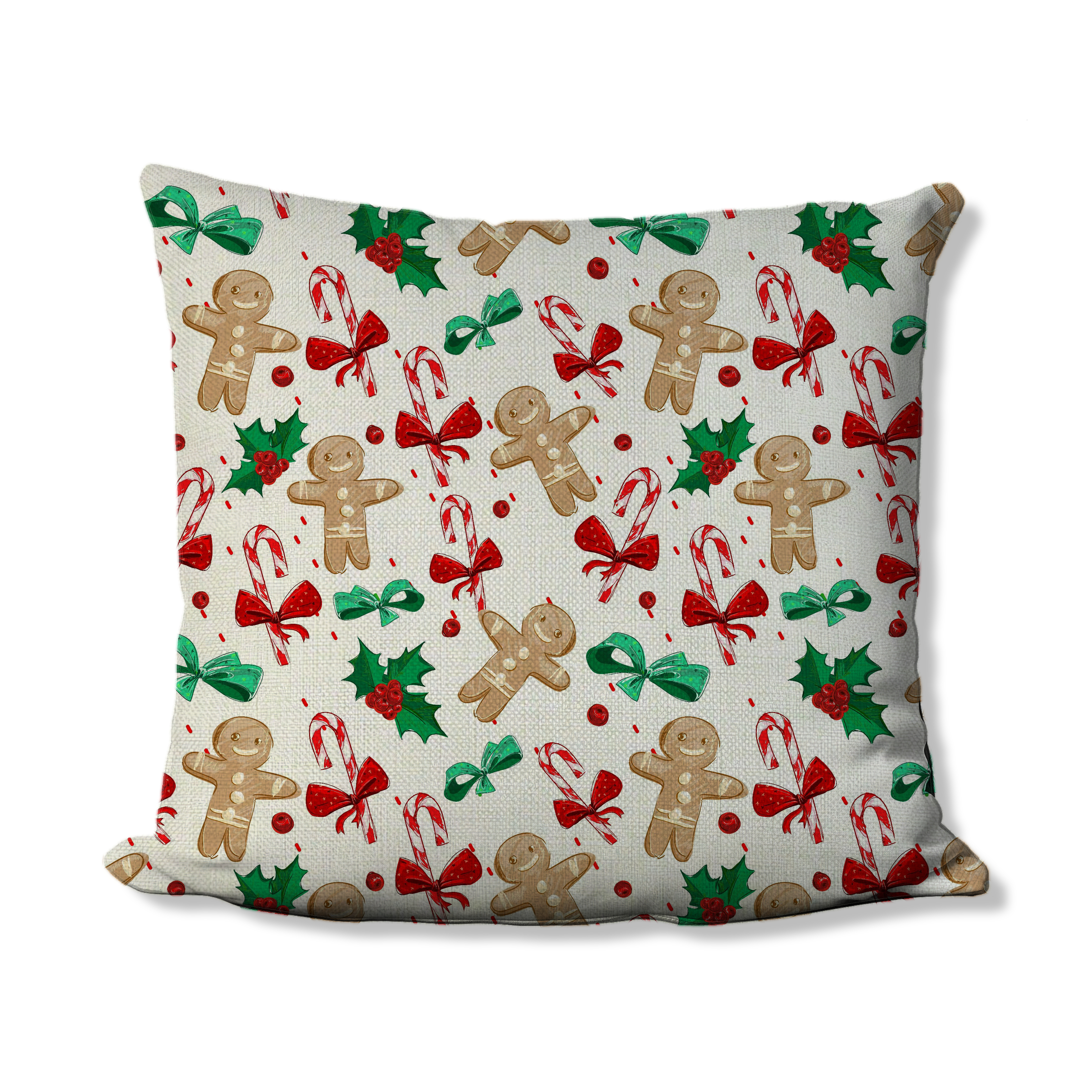 Download Christmas Gingerbread Men Elements Of Christmas Short Plush Double Sided Decorative Throw Pillow Pillow Frenzy